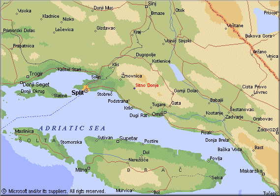 poljička republika karta Sitno   smjestaj poljička republika karta