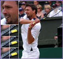 A backhand from Goran Ivanisevic during his Men's Singles Final with Pat Rafter